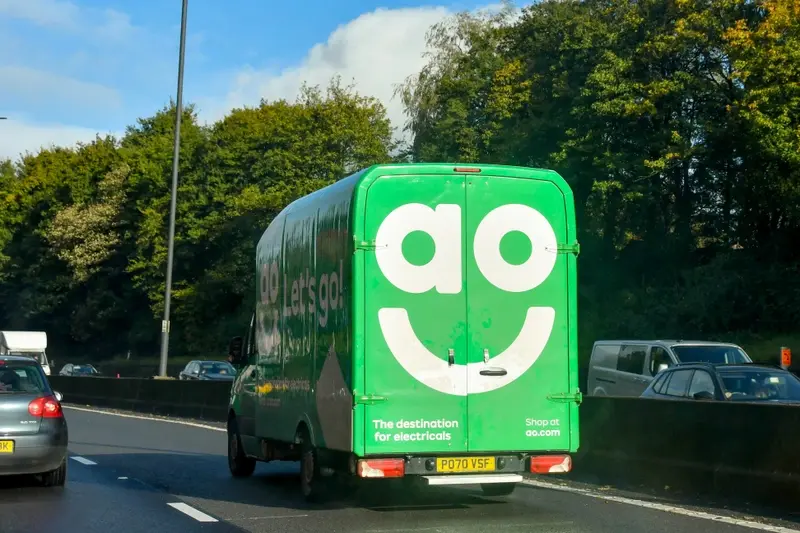 AO delivery van on motorway