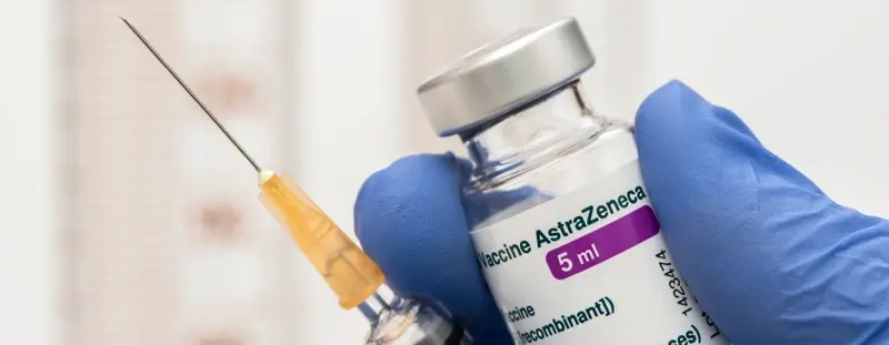AstraZeneca bottle and syringe