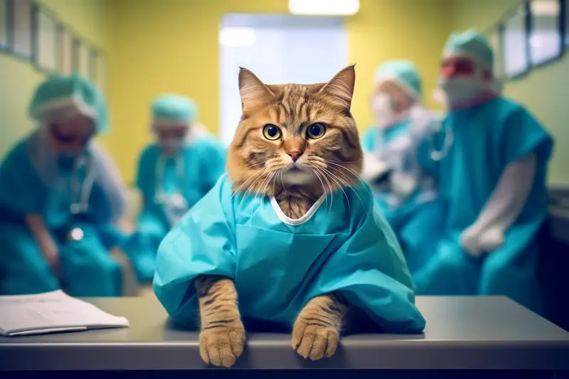 Cat ready for vet treatment