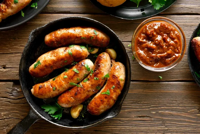 Sausages in a pan