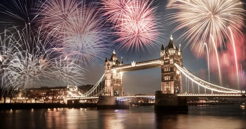 Fireworks over Tower Bridge London