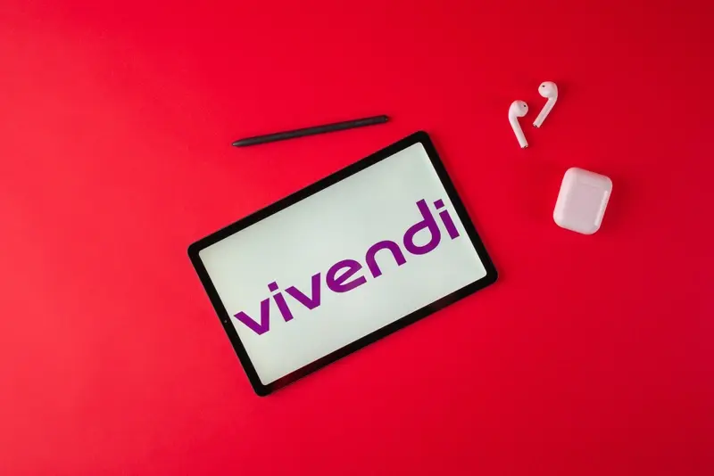 Vivendi logo on a red background