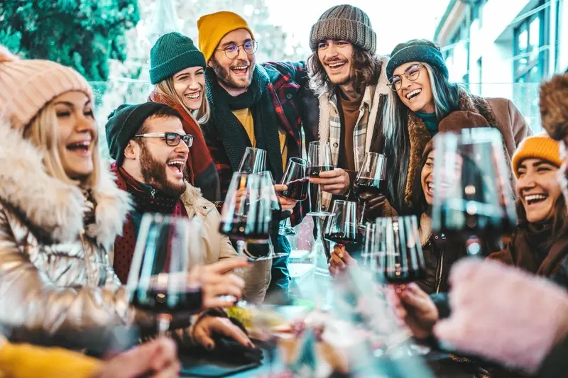 People drinking in a pub