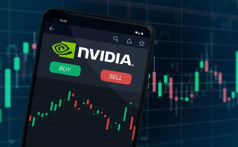 Nvidia logo on mobile phone screen