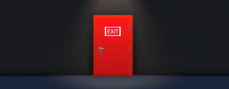 Door with an exit sign on it