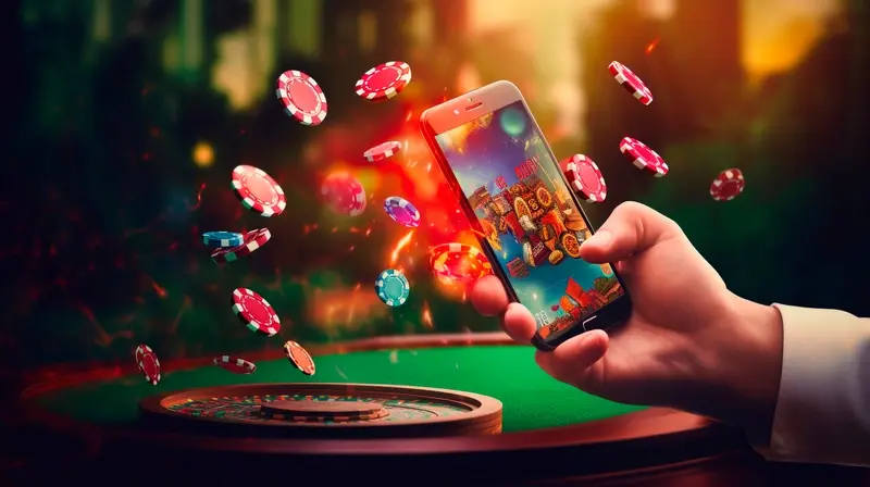 Online gambling via mobile phone - a generative AI image