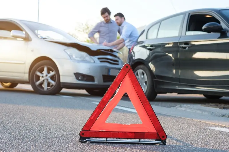 Two cars involved in a car crash