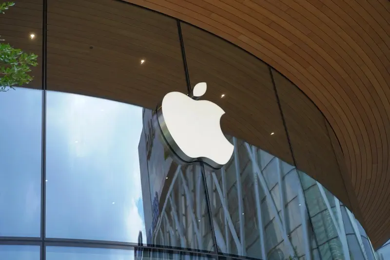 Apple logo on Apple store