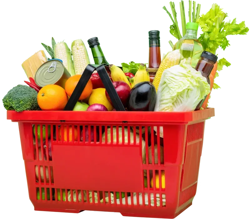 Basket of food items