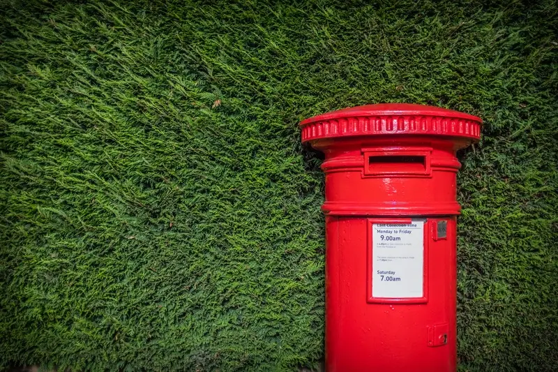 Red post box