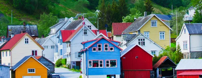 Colourful houses in Norway