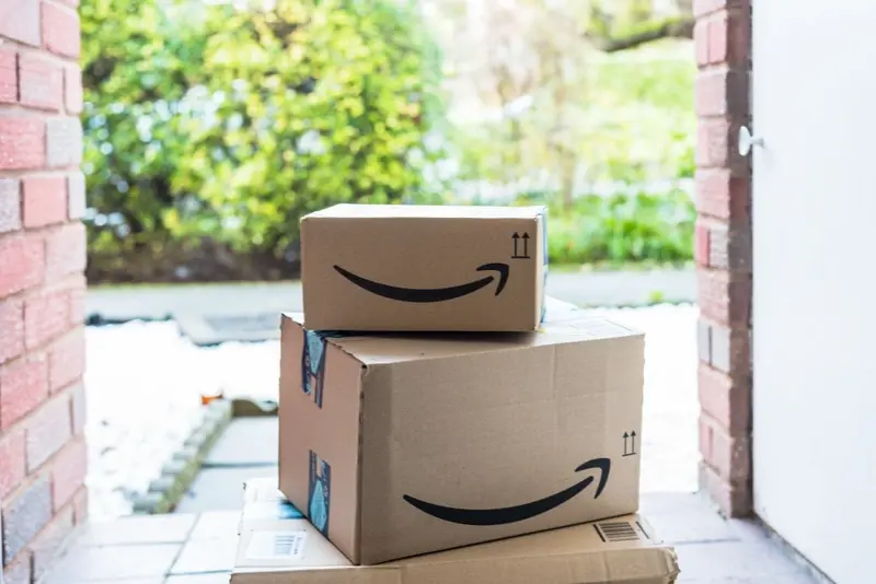 Photo of Amazon parcels on a doorstep