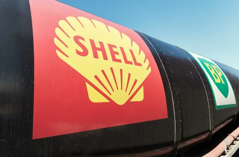 Retro BP and Shell fuel trucks