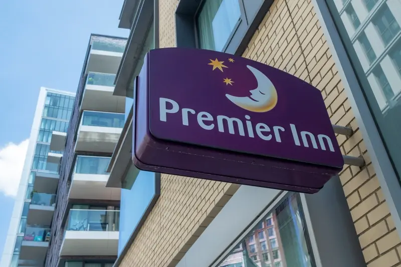 Premier Inn logo on branch exterior