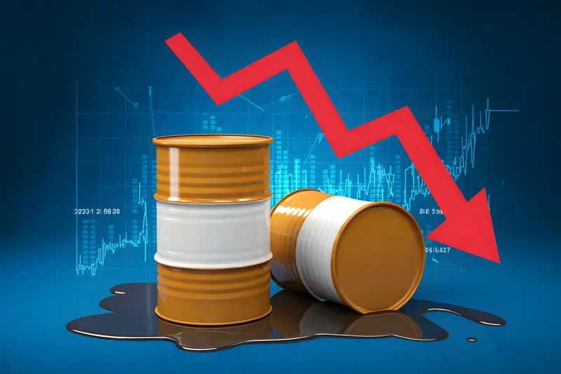 Oil barrels with a declining oil price