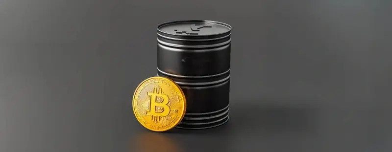 Oil Barrel and a bitcoin