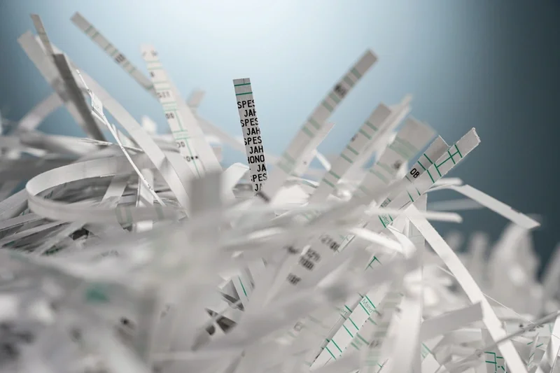 Pile of shredded paper