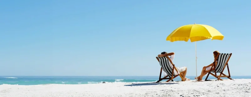 People relaxing on a sunny beach
