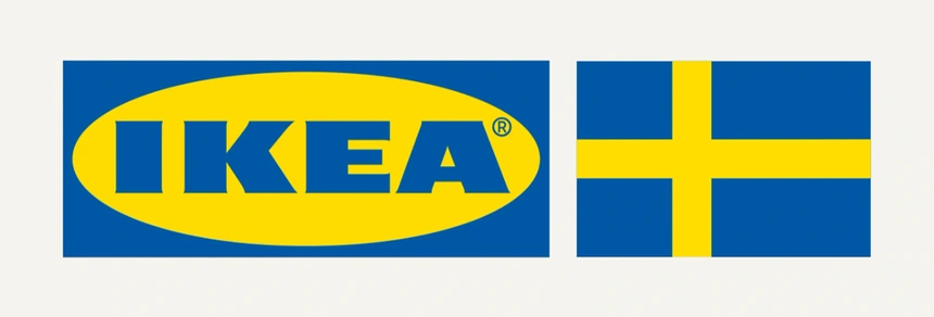 Ikeas logo og det svenske flag