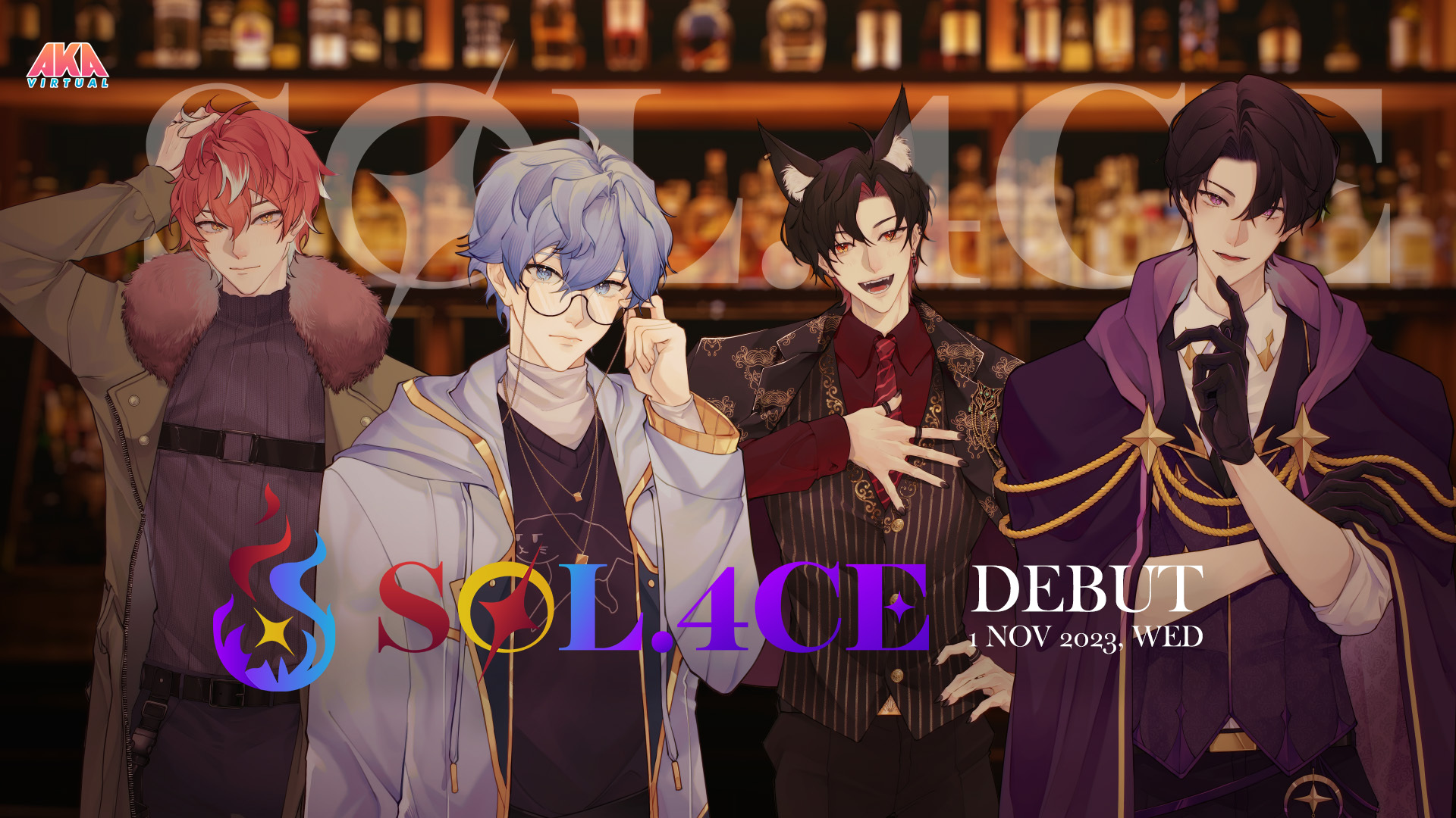 AKA Virtual Launches Its First Male VTuber Group SOL.4CE