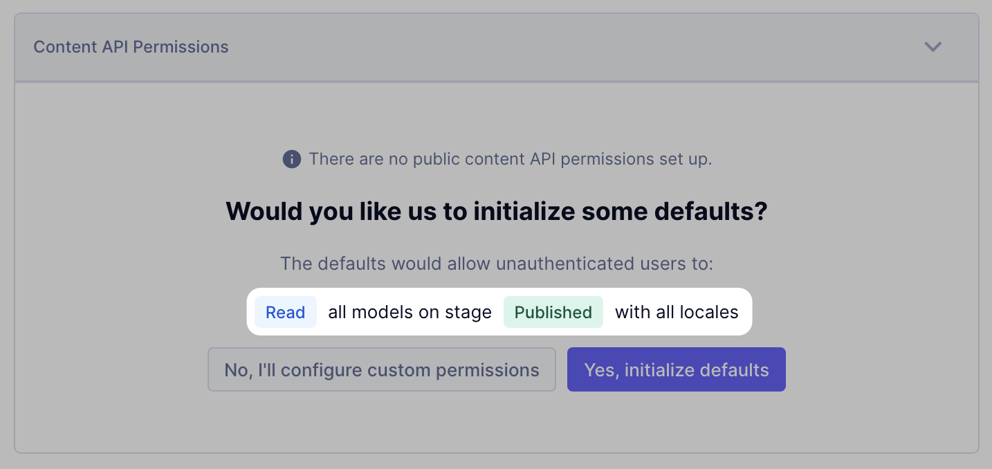 Default API Permissions