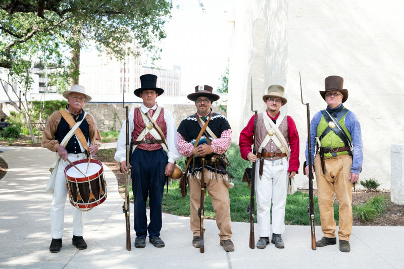 Alamo musket firing demonstration.