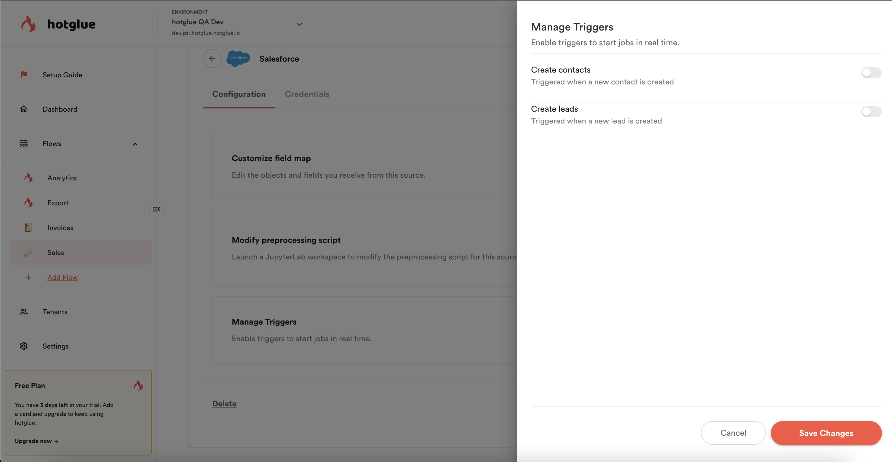 hotglue salesforce triggers