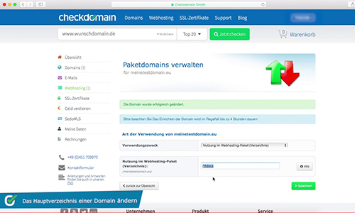 Checkdomain Webhosting Screenshot