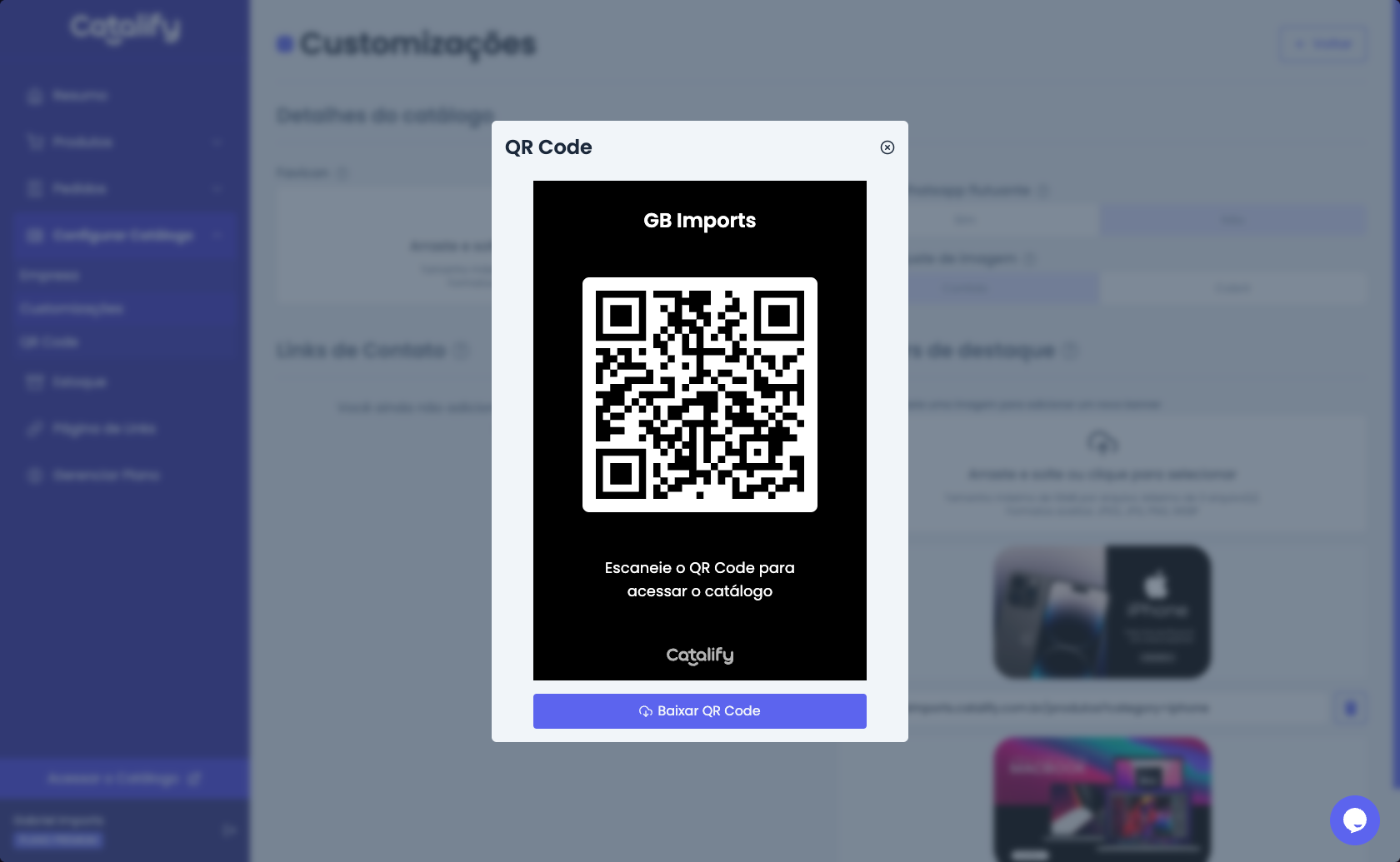 Dashboard - QR Code