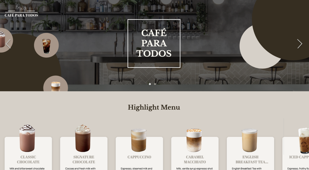 JS Cafe Para Todos Project
