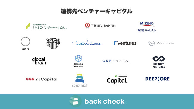 ベンチャーキャピタルの投資先スタートアップ向け「back check VC連携プラン」を提供開始　