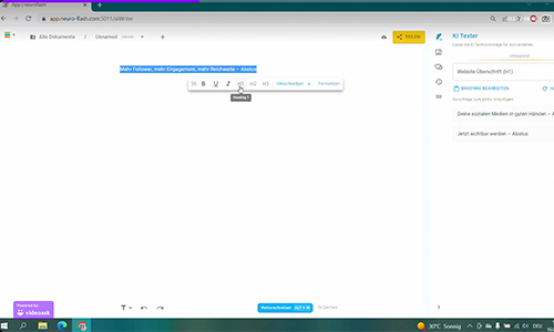 neuroflash Screenshot