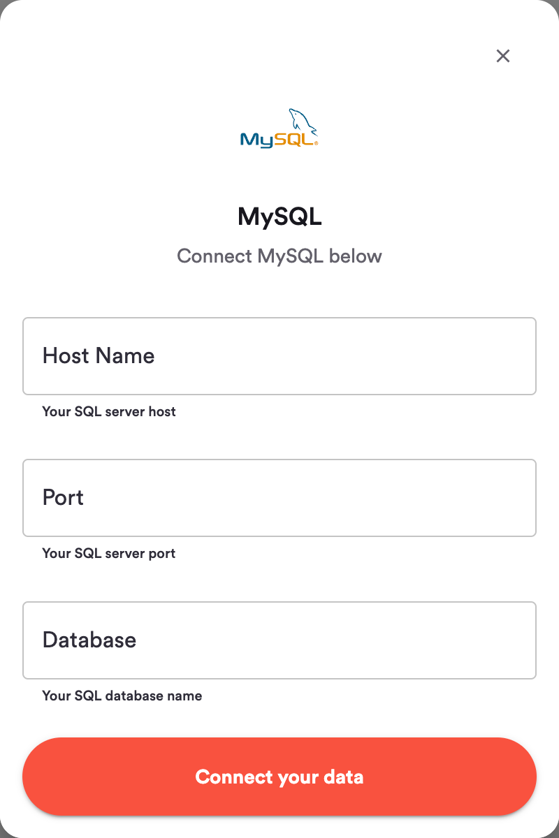 hotglue - Collect Database Credentials