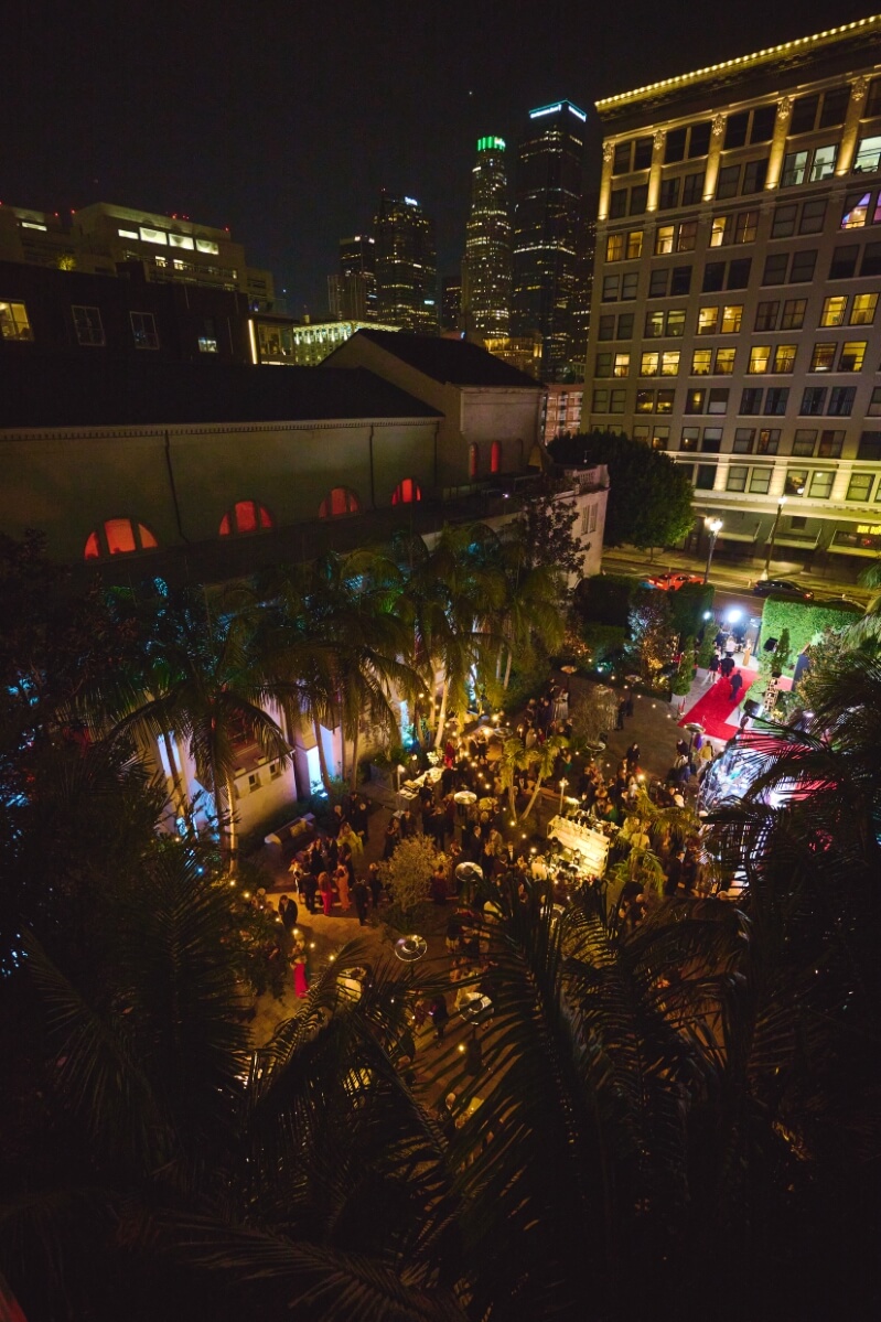 vibiana courtyard party at night