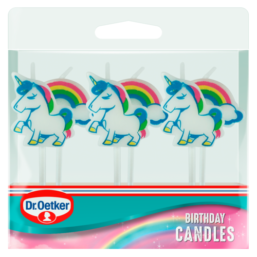 Unicorn and Rainbow Birthday Candles Candles Dr. Oetker