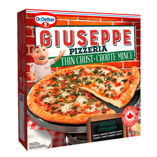 Giuseppe Thin Crust Spinach Pizza Thin Crust Dr. Oetker