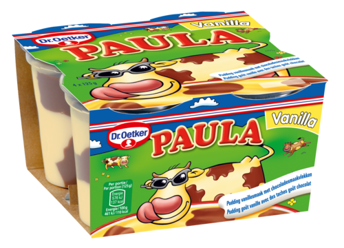 Paula Pudding Chocolat avec des taches au goût vanille - Pudding Paula ...