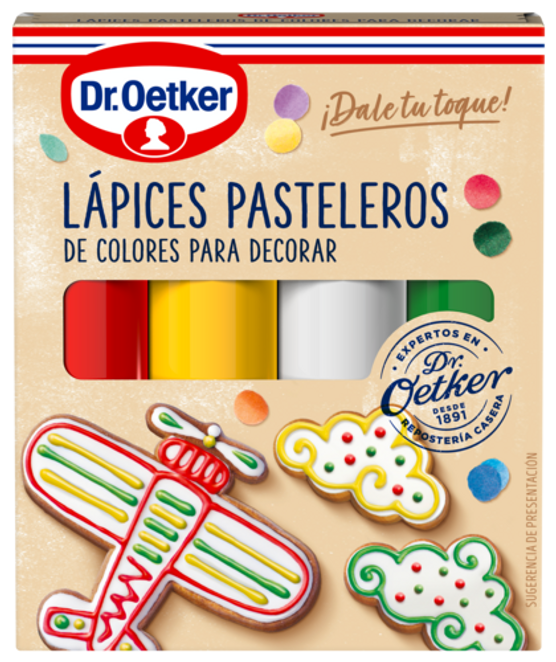 Lápices pasteleros Dr Oetker 76g colores