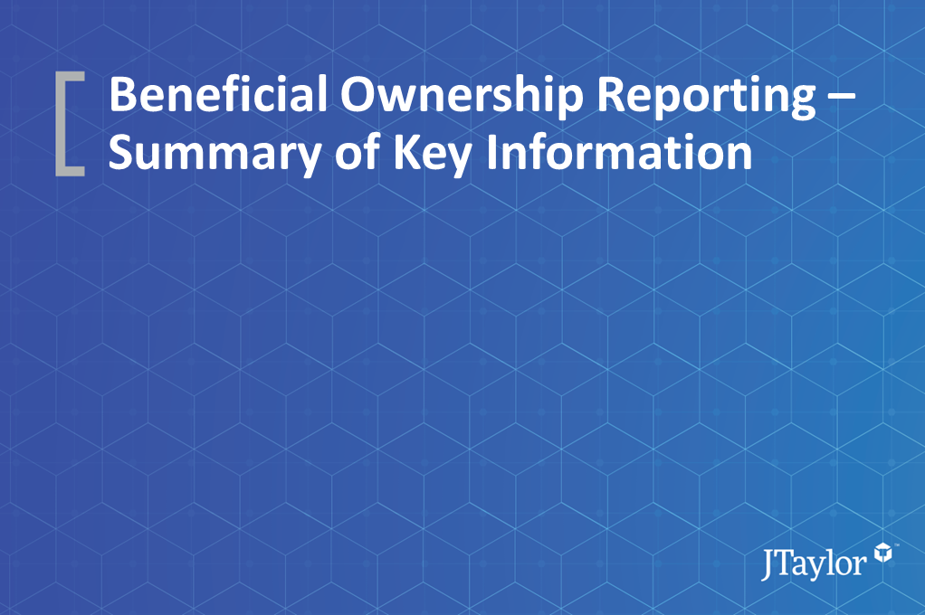 Beneficial Ownership Reporting - Summary of Key Information