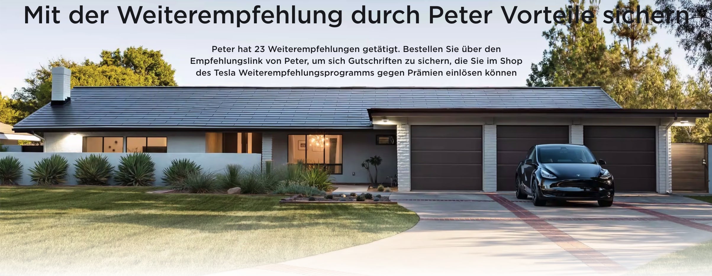 Ein Screenshot des Weiterempfehlungs-Links von "Peter7203" auf der deutschsprachigen Tesla-Website