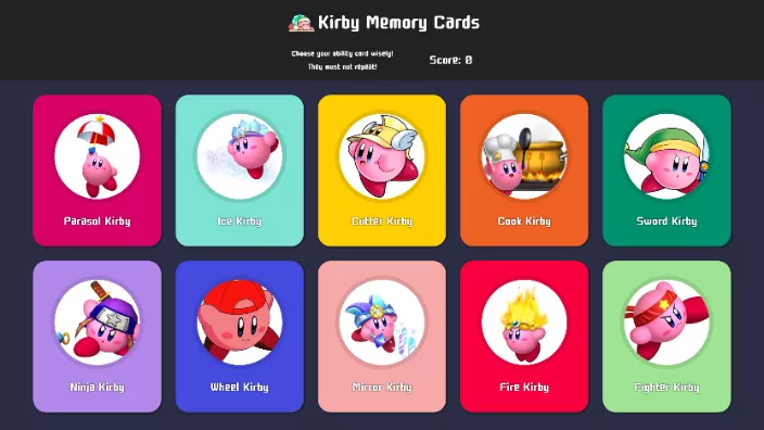 Kirby Memory Card 