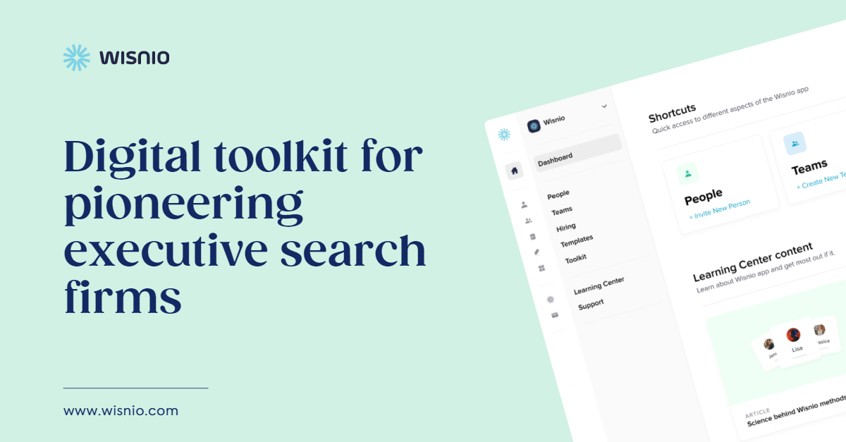 Digital toolkit for pioneering executive search firms | Wisnio