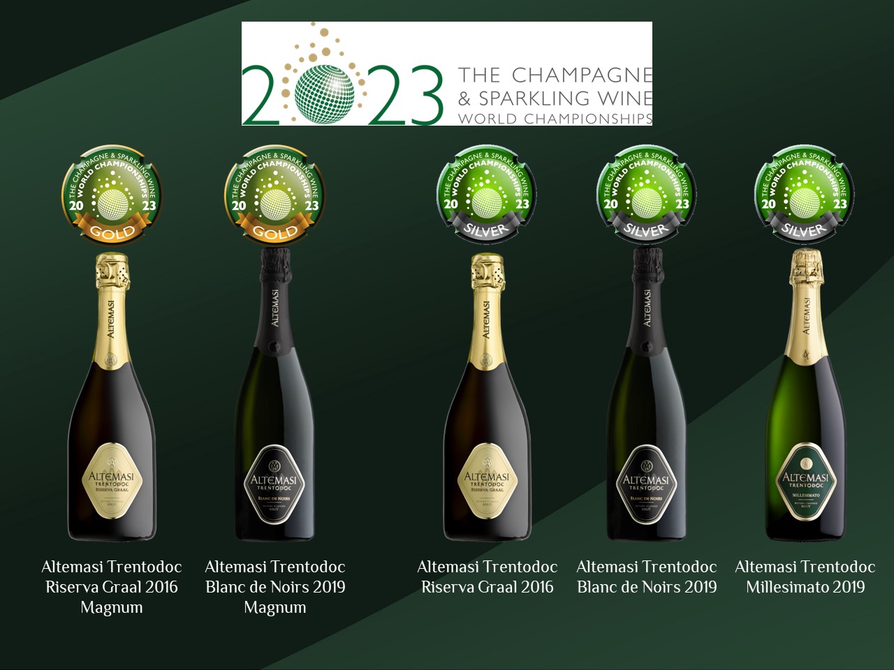 Altemasi Trentodoc premiato da The Champagne & Sparkling Wine World Championships 2023