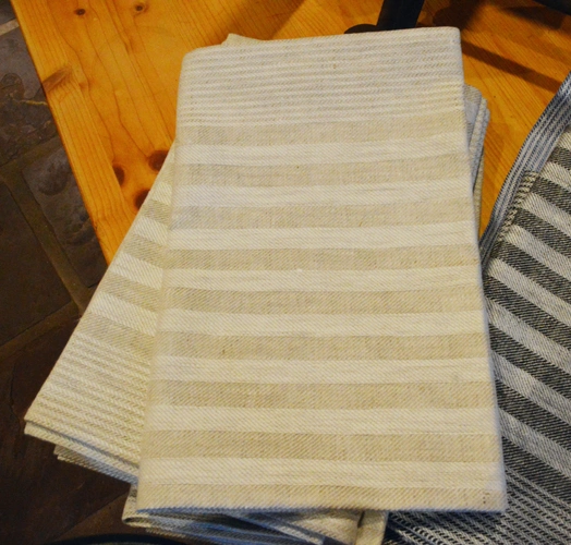 Leinenhandtuch, Streifen natur 
