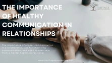 The Importance of Healthy Communication in Relationships