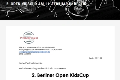 Der Förderverein PrellballProjektBerlin lädt ein zum 2. Open KidsCup