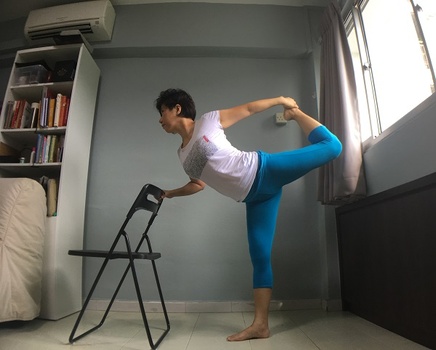 Dancer Pose with Chair
