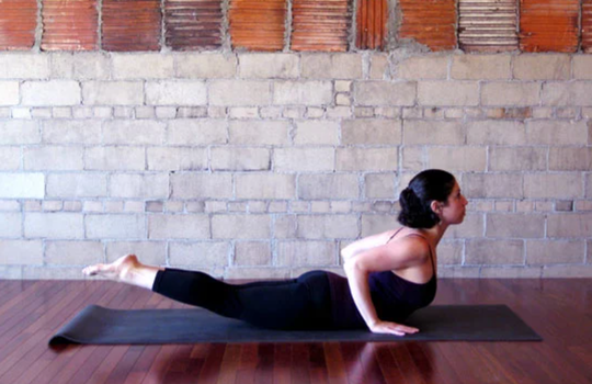 Salabhasana with Elbows Bent