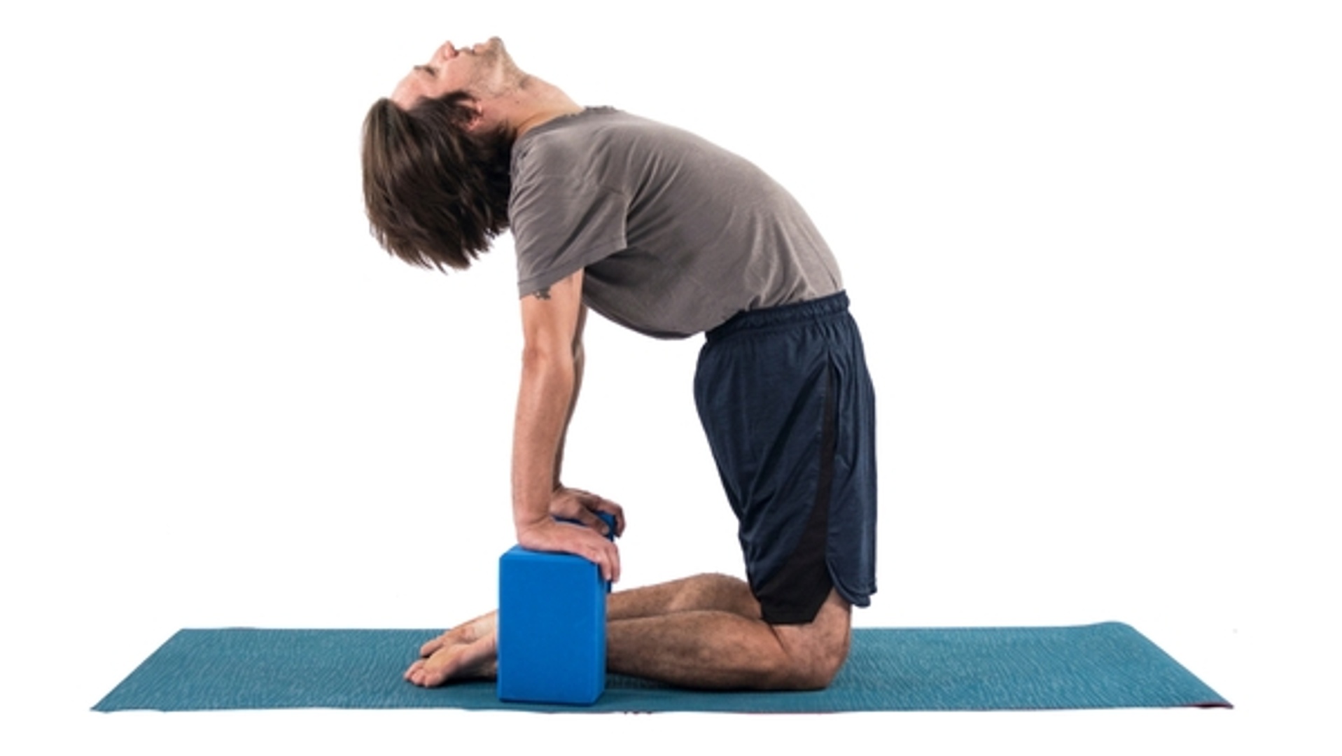 Use yoga blocks while leaning back