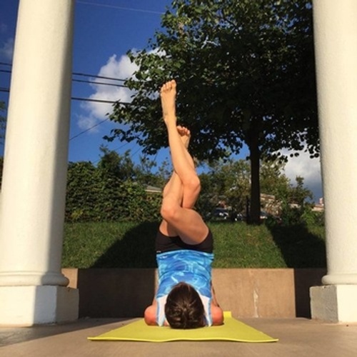 Sarvangasana with Variation (Shoulderstand with Eagle Legs)